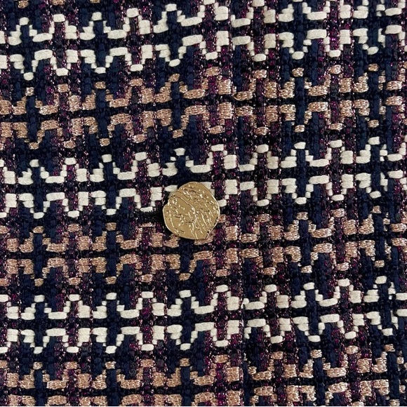 Express high waisted metallic tweed A-line mini skirt in black print - Picture 6 of 12